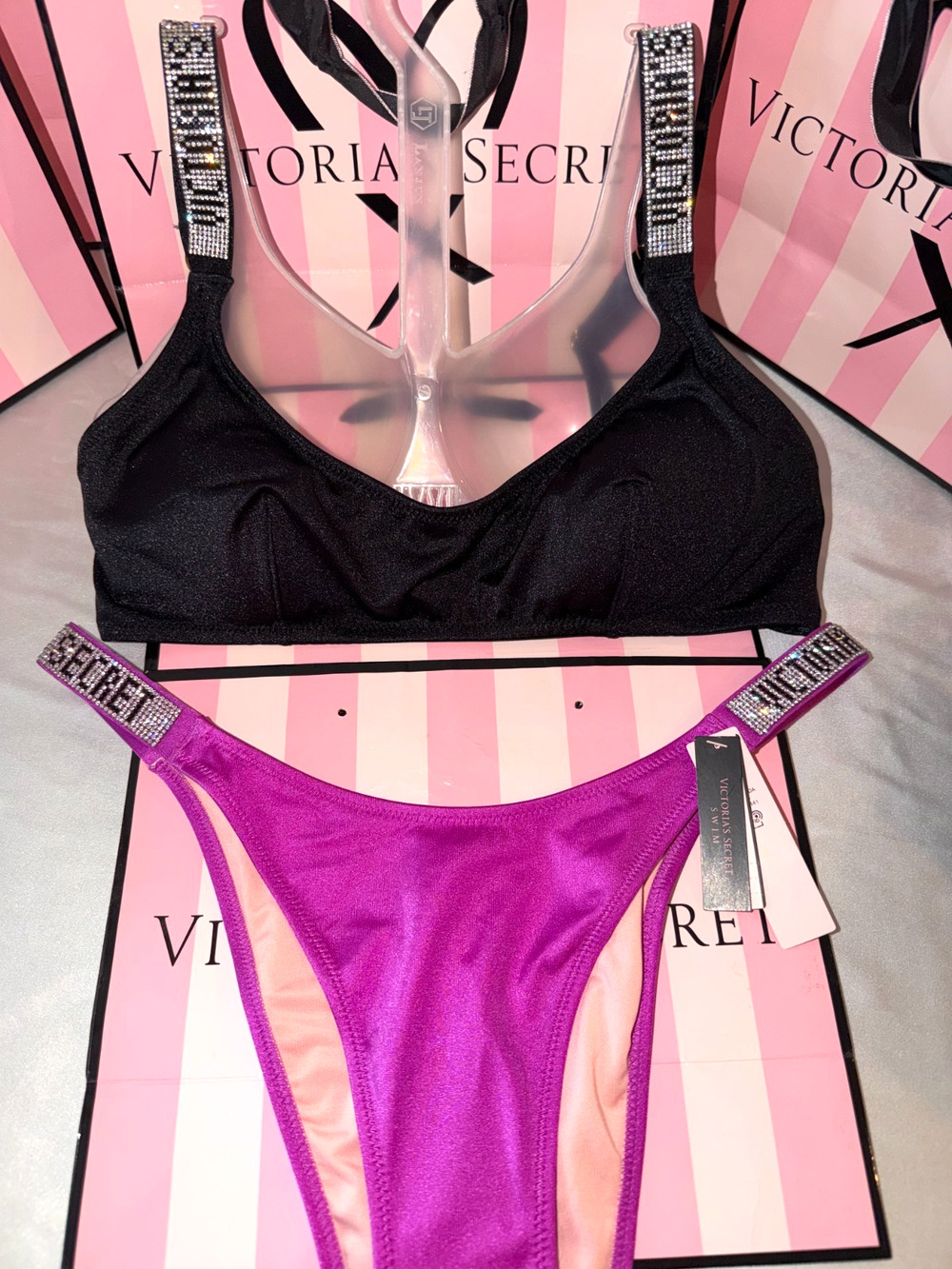 Victorias Secret Swimsuit Shine Strap Tulum Medium Brazilan Rare Color